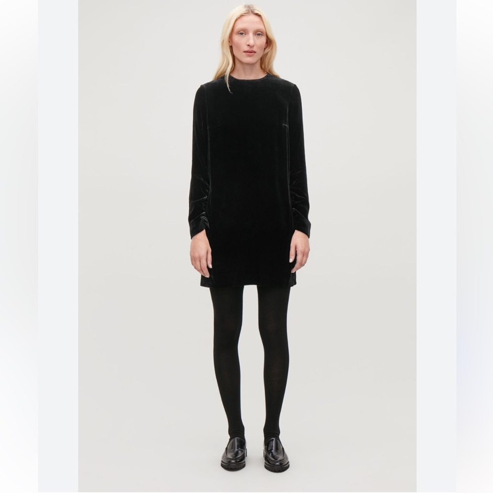 COS Silk Blend Velvet Dress – |EUC| |Size 8| Black